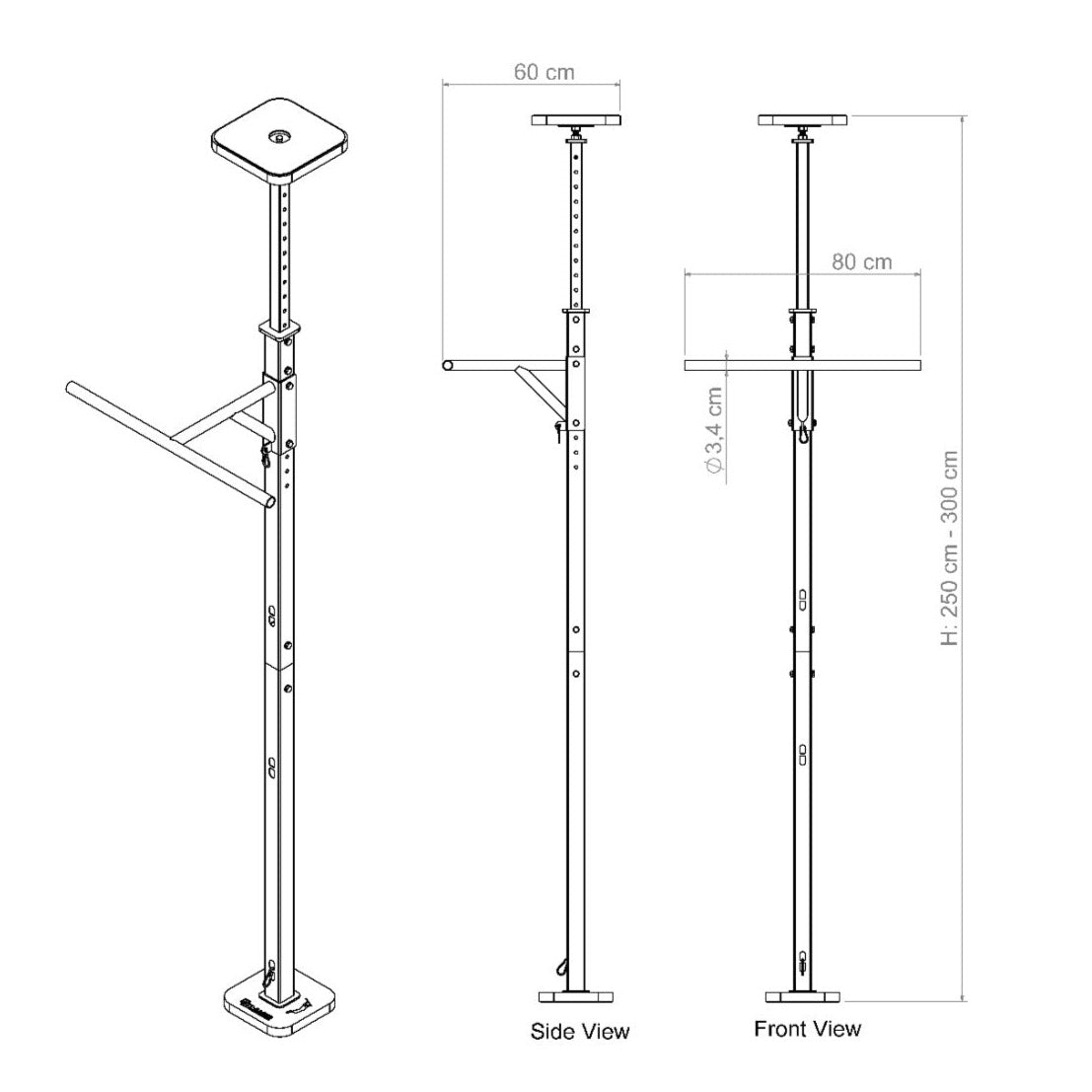 Pull Up Pole (Sıkıştırmalı Barfiks Barı)